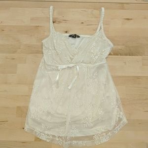 Ivory lace spaghetti strap top